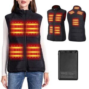 Womens Heated Vest With Battery Pack 8 Heating Zones USB